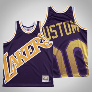 Custom Los Angeles Lakers Hardwood Classics Men's #00 Big Face Jersey - Purple 424709-991