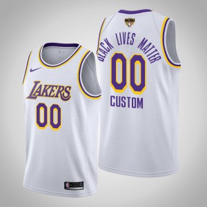 Custom Los Angeles Lakers Black Lives Matter Association Men's #00 2020 NBA Finals Bound Jersey - White 648972-402