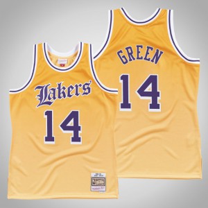 Danny Green Los Angeles Lakers 1984-85 Faded Men's #14 Old English Jersey - Yellow 923833-439