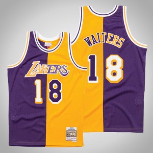 Dion Waiters Los Angeles Lakers 1996-97 Hardwood Classics Men's #18 Split Jersey - Purple Gold 196261-580