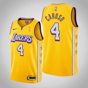 Alex Caruso Los Angeles Lakers City Men's #4 2020 NBA Finals Champions Jersey - Gold 983804-998