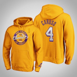 Alex Caruso Los Angeles Lakers Zone Laces Pullover Men's #4 2020 NBA Finals Champions Hoodie - Gold 604349-588