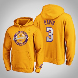 Anthony Davis Los Angeles Lakers Zone Laces Pullover Men's #3 2020 NBA Finals Champions Hoodie - Gold 489736-200