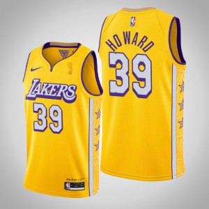 Dwight Howard Los Angeles Lakers City Men's #39 2020 NBA Finals Champions Jersey - Gold 215908-510
