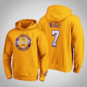 JaVale McGee Los Angeles Lakers Zone Laces Pullover Men's #7 2020 NBA Finals Champions Hoodie - Gold 319653-484