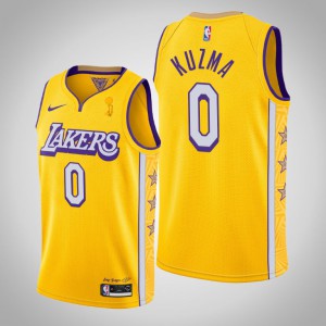 Kyle Kuzma Los Angeles Lakers City Men's #0 2020 NBA Finals Champions Jersey - Gold 510020-841