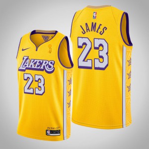LeBron James Los Angeles Lakers City Men's #23 2020 NBA Finals Champions Jersey - Gold 431938-488