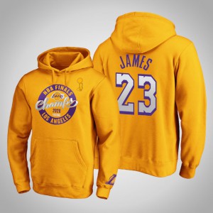 LeBron James Los Angeles Lakers Zone Laces Pullover Men's #23 2020 NBA Finals Champions Hoodie - Gold 872628-625