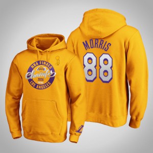 Markieff Morris Los Angeles Lakers Zone Laces Pullover Men's #88 2020 NBA Finals Champions Hoodie - Gold 628803-660