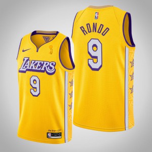 Rajon Rondo Los Angeles Lakers City Men's #9 2020 NBA Finals Champions Jersey - Gold 436549-740