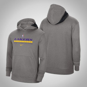 Los Angeles Lakers On Court Practice Performance Pullover Men's Spotlight Hoodie - Heather Charcoal 193368-752