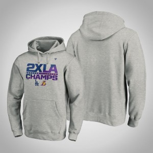 Los Angeles Lakers 2x Pullover Men's 2020 Dual Champions Hoodie - Heather Gray 920058-419