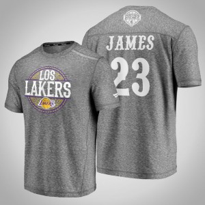 LeBron James Los Angeles Lakers Clutch Shooting Men's #23 Latino Heritage Night T-Shirt - Heathered Gray 491885-481