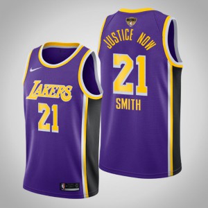 J.R. Smith Los Angeles Lakers Justice Now Statement Men's #21 2020 NBA Finals Bound Jersey - Purple 887500-481
