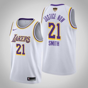 J.R. Smith Los Angeles Lakers Justice Now Association Men's #21 2020 NBA Finals Bound Jersey - White 427494-804
