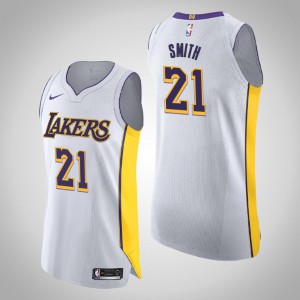 J.R. Smith Los Angeles Lakers Authentic Men's #21 Association Jersey - White 589705-948