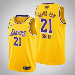 J.R. Smith Los Angeles Lakers Justice Now Icon Men's #21 2020 NBA Finals Bound Jersey - Yellow 894747-716