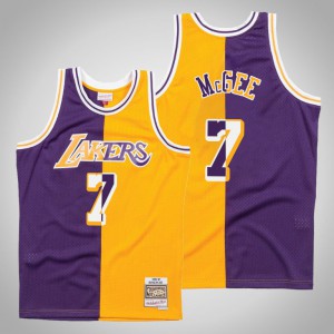 JaVale McGee Los Angeles Lakers 1996-97 Hardwood Classics Men's #7 Split Jersey - Purple Gold 758555-182