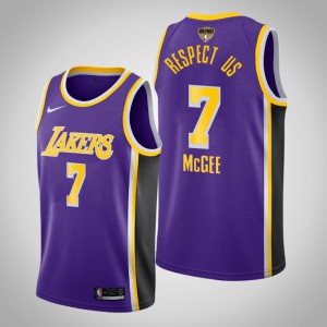 JaVale McGee Los Angeles Lakers Respect Us Statement Men's #7 2020 NBA Finals Bound Jersey - Purple 369517-666