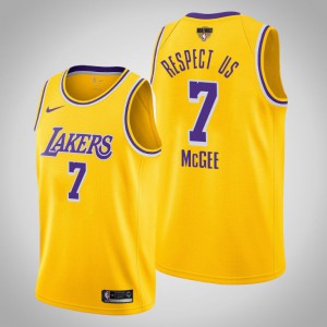 JaVale McGee Los Angeles Lakers Respect Us Icon Men's #7 2020 NBA Finals Bound Jersey - Yellow 604948-128