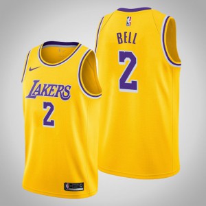 Jordan Bell Los Angeles Lakers 2020-21 Men's #2 Icon Jersey - Yellow 475594-485