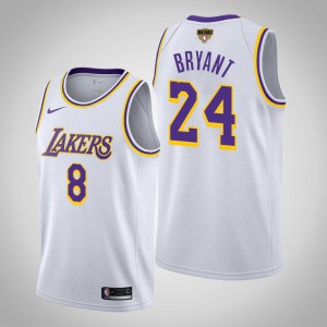 Kobe Bryant Los Angeles Lakers Association Dual Number Men's #8 2020 NBA Finals Bound Jersey - White 388206-455