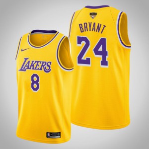 Kobe Bryant Los Angeles Lakers Icon Dual Number Men's #8 2020 NBA Finals Bound Jersey - Yellow 756973-148