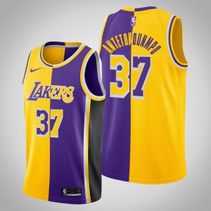 Kostas Antetokounmpo Los Angeles Lakers Men's #37 Split Jersey - Yellow Purple 348289-506