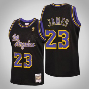 LeBron James Los Angeles Lakers Hardwood Classics Men's #23 Reload Jersey - Black 143007-437