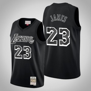 LeBron James Los Angeles Lakers Throwback White Logo Men's #23 Hardwood Classics Jersey - Black 739727-892