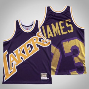LeBron James Los Angeles Lakers Hardwood Classics Men's #23 Big Face Jersey - Purple 245755-602