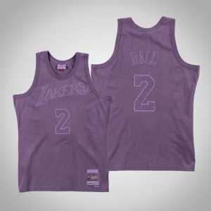 Lonzo Ball Los Angeles Lakers 1984-85 Swingman Mitchell & Ness Men's #2 Washed Out Jersey - Purple 511076-331