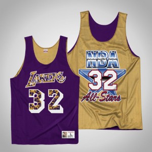 Magic Johnson Los Angeles Lakers 1992-93 Reversible Mesh Men's #32 All-Star Tank Top - Purple 253232-584