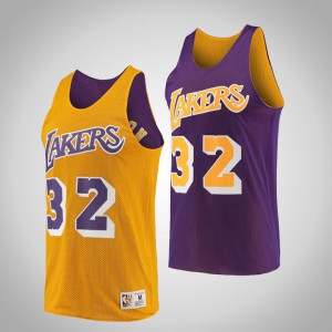 Magic Johnson Los Angeles Lakers Mitchell & Ness Reversible Men's #32 Hardwood Classics Tank Top - Gold 443322-517
