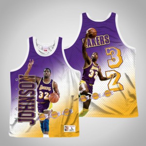 Magic Johnson Los Angeles Lakers Hardwood Classics Men's #32 Behind the Back Tank Top - Purple 925323-828