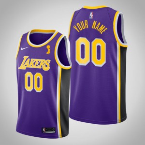 Custom Los Angeles Lakers Statement Men's #00 2020 NBA Finals Champions Jersey - Purple 486838-101