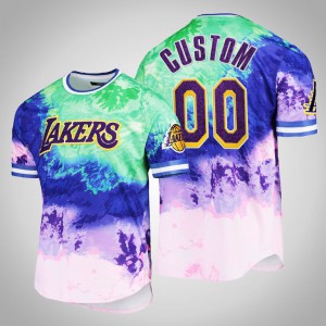 Custom Los Angeles Lakers Pro Standard Men's #00 Dip-Dye T-Shirt - Purple 726963-506