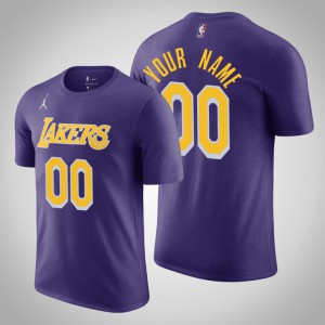 Custom Los Angeles Lakers 2020-21 Men's #00 Statement T-Shirt - Purple 126828-699