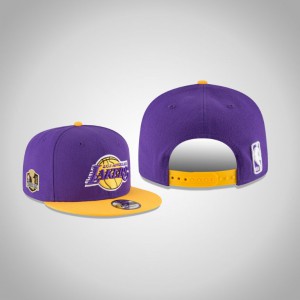 Los Angeles Lakers Side Patch Two-Tone 9FIFTY Snapback Adjustable Men's 2020 NBA Finals Champions Hat - Purple Gold 572146-853