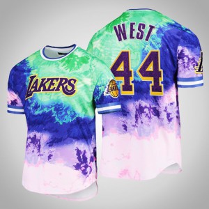 Jerry West Los Angeles Lakers Pro Standard Men's #44 Dip-Dye T-Shirt - Purple 205205-868