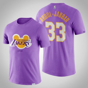 Kareem Abdul-Jabbar Los Angeles Lakers Postseason Men's #33 Disney X NBA Mascot Crossover T-Shirt - Purple 231965-678