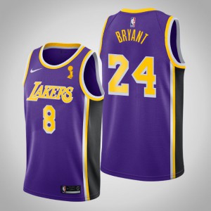 Kobe Bryant Los Angeles Lakers Statement Dual Number Men's #24 2020 NBA Finals Champions Jersey - Purple 668522-184