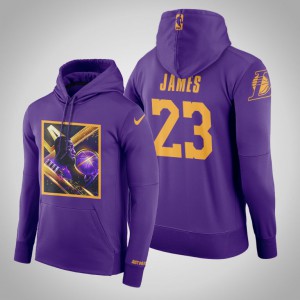 LeBron James Los Angeles Lakers City of Angels Men's #23 Art Print Hoodie - Purple 991078-632