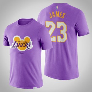 LeBron James Los Angeles Lakers Postseason Men's #23 Disney X NBA Mascot Crossover T-Shirt - Purple 130341-213