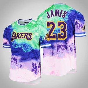 LeBron James Los Angeles Lakers Pro Standard Men's #23 Dip-Dye T-Shirt - Purple 722042-895