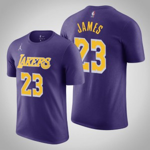 LeBron James Los Angeles Lakers 2020-21 Men's #23 Statement T-Shirt - Purple 702478-742