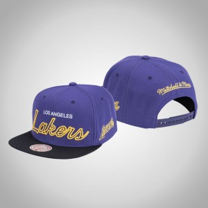 Los Angeles Lakers Snapback Men's Neon Script Hat - Purple 235351-399