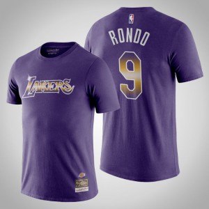 Rajon Rondo Los Angeles Lakers Men's #9 Airbrush T-Shirt - Purple 146139-523