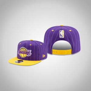 Los Angeles Lakers 9FIFTY Snapback Men's Retro Stripe Hat - Purple 713198-295
