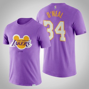 Shaquille O'Neal Los Angeles Lakers Postseason Men's #34 Disney X NBA Mascot Crossover T-Shirt - Purple 361817-732